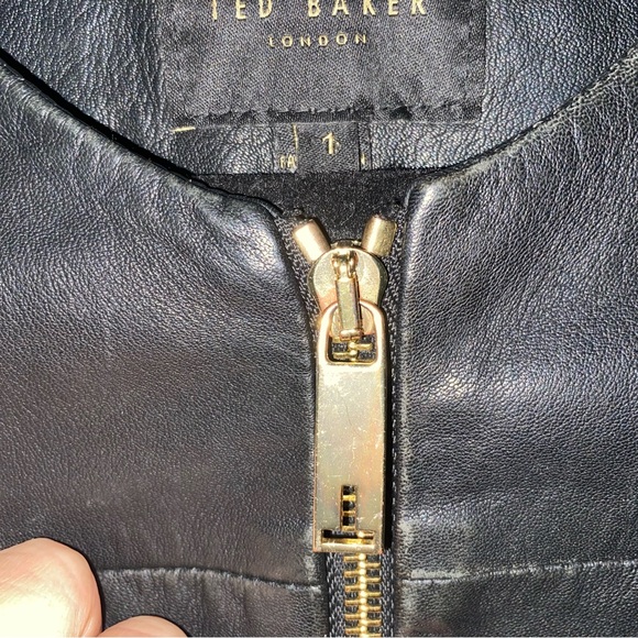 Ted Baker black leather jacket - Picture 6 of 9
